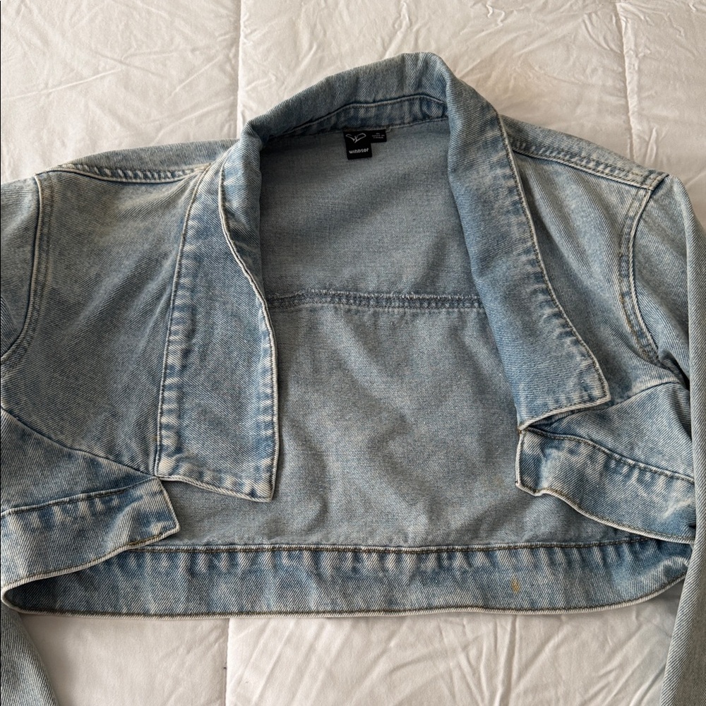 Windsor Light Blue Cropped Denim Jean Jacket